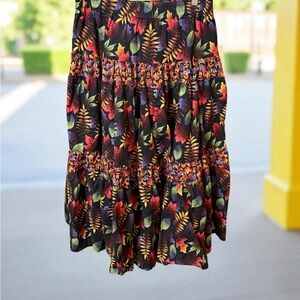 Berry Patch Autumn Leaves Maxi Skirt - Multicolor